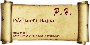 Péterfi Hajna névjegykártya